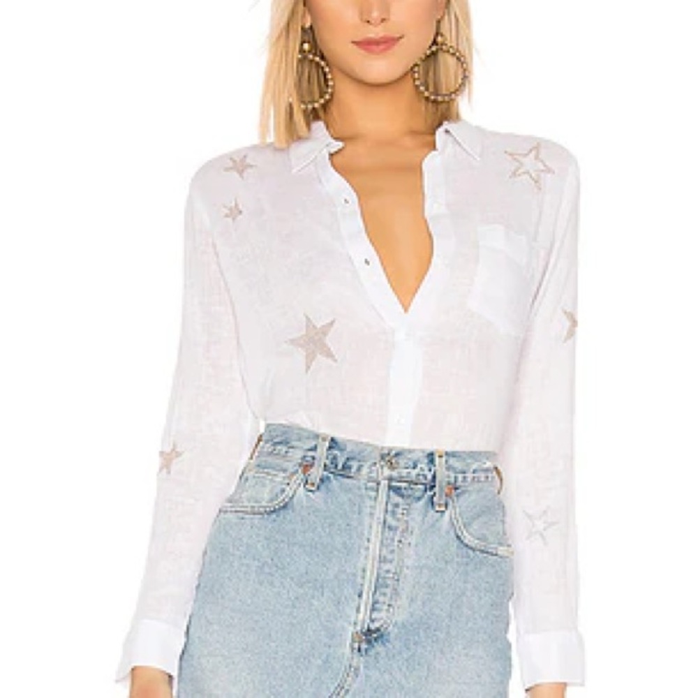 Rails White Star Button Down Shirt